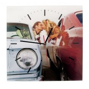 Glas-Wanduhr mit Foto Glas-Wanduhr mit Foto
