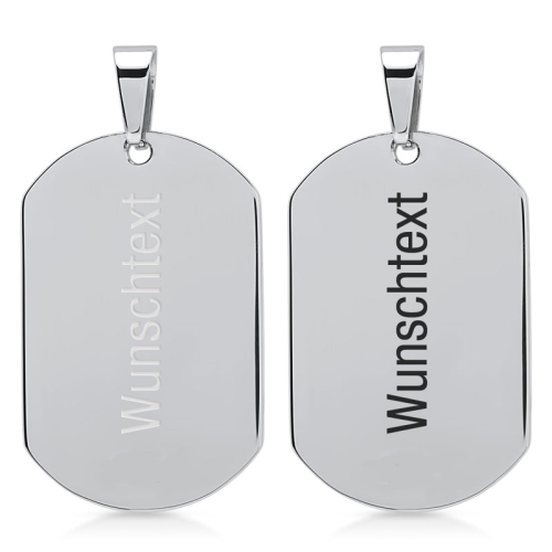 Anhänger Dogtag Edelstahl mit Gravur- 9435