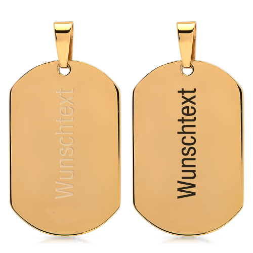 Anhänger Dogtag Edelstahl mit Gravur- 9436