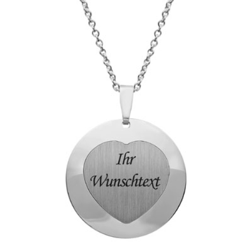 Anhänger Silber Herz mit Gravur  - 9205