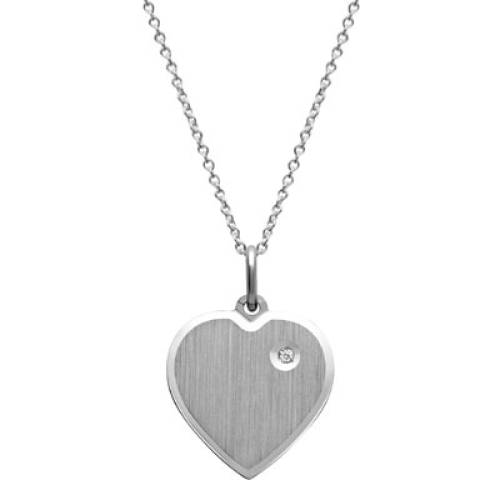 Anhänger Silber Herz mit Gravur  - 9213