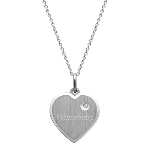 Anhänger Silber Herz mit Gravur  - 9213
