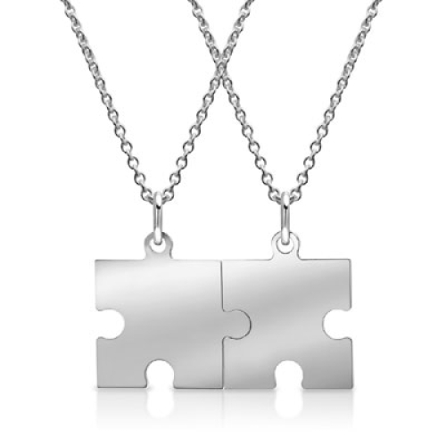 Anhänger Silber Puzzle mit Gravur  - 9235