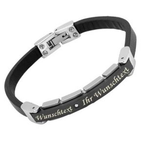 Lederarmband mit Gravurplatte - 9168 Lederarmband mit Gravurplatte - 9168