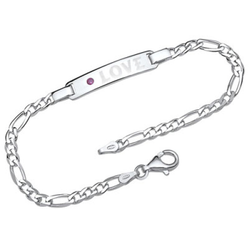 Silberarmband mit Gravurplatte - 9179