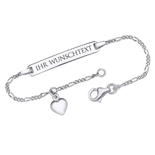 Silberarmband mit Gravurplatte - 9181