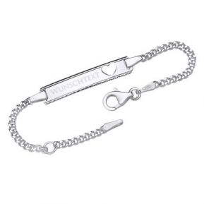 Silberarmband mit Gravurplatte - 9183 Silberarmband mit Gravurplatte - 9183