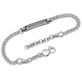Silberarmband mit Gravurplatte - 9221 Silberarmband mit Gravurplatte - 9221
