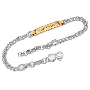 Silberarmband mit Gravurplatte - 9222 Silberarmband mit Gravurplatte - 9222