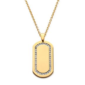 Anhänger Dogtag vergoldet mit Gravur - 8937