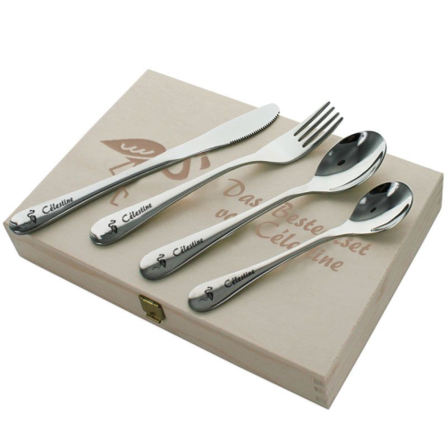 Personalisiertes Kinderbesteck-Set - Flamingo