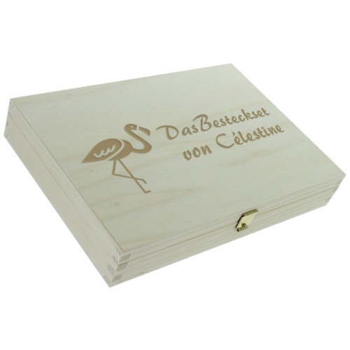 Personalisiertes Kinderbesteck-Set - Flamingo