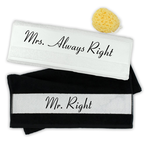 Handtuch 2er Set Mr. Right & Mrs. Always Right