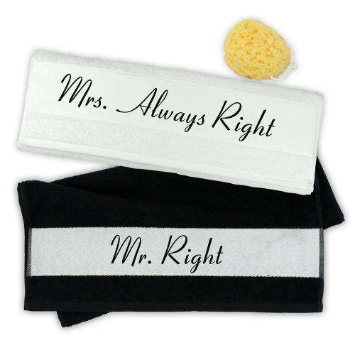 Personalisierte Set Mr. Mrs. 2er Handtuch Right | Always & Right Badtextilien