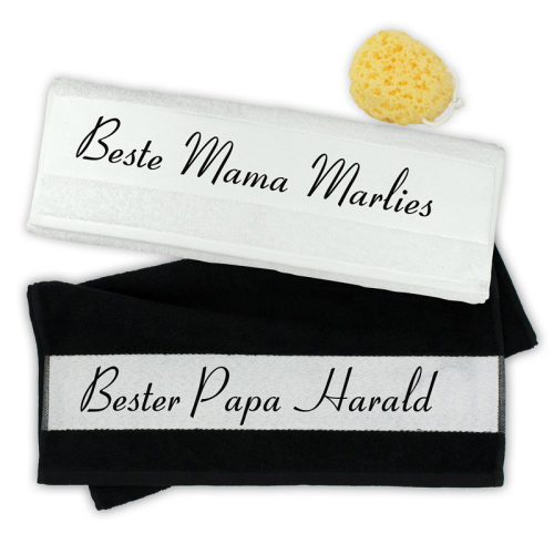 Handtuch 2er Set bester Papa / beste Mama mit Namen