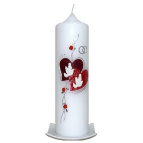 Hochzeitskerze rote Herzen Hochzeitskerze rote Herzen