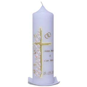 Hochzeitskerze Kreuz mit Rosen Hochzeitskerze Kreuz mit Rosen