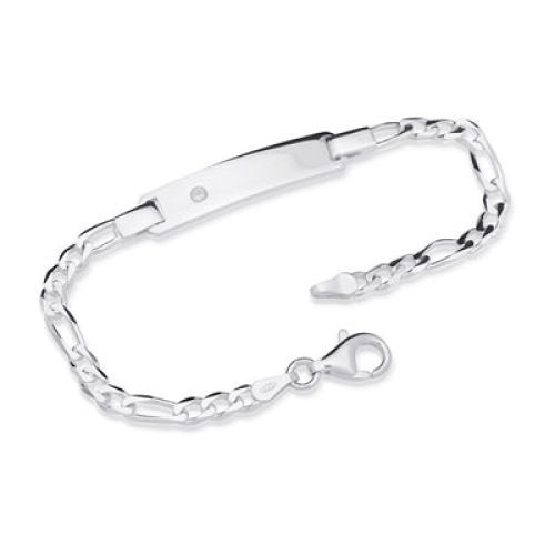 Armband Silber mit Zirkonia und Gravur
