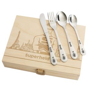 Personalisiertes Kinderbesteck-Set - Superheld