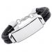 Geflochtenes Lederarmband mit Gravurplatte 