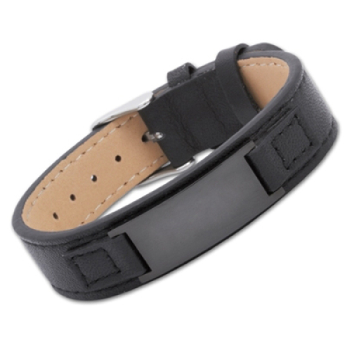 Lederarmband mit Gravurplatte