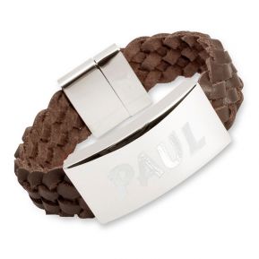 Lederarmband mit Gravurplatte II Lederarmband mit Gravurplatte II