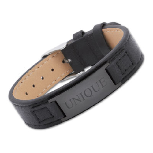 Lederarmband mit Gravurplatte