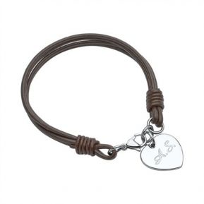 Armband Leder Herzmedaille Armband Leder Herzmedaille