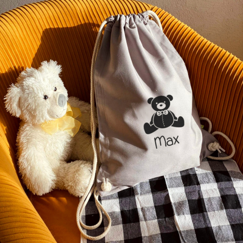 Personalisierter Kinder-Rucksack grau