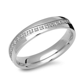 Ring Zirkonia mit Gravur - 9221