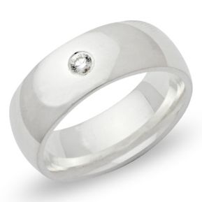 Ring Zirkonia Silber mit Gravur - 8539