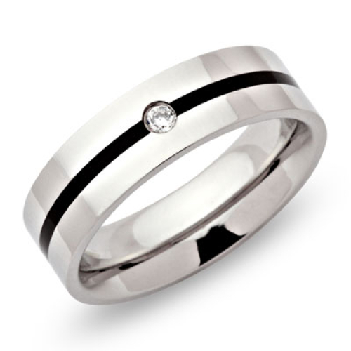 Ring Zirkonia mit Gravur - 9116