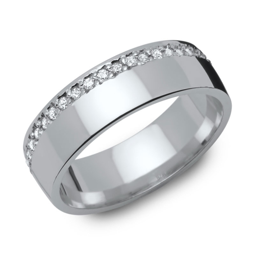 Ring Zirkonia Silber mit Gravur - 8552