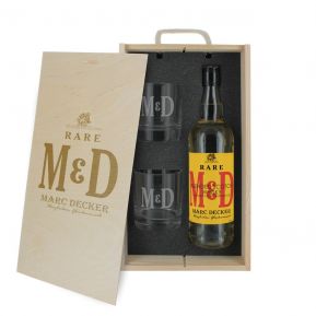 3-teilige Whisky-Box Initialen