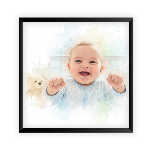 Wasserfarben-Portr&auml;t nach einem Foto