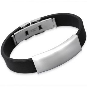 Armband Kautschuk mit Edelstahl Armband Kautschuk mit Edelstahl