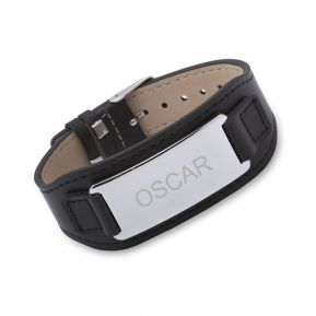 Lederarmband mit Gravurplatte Lederarmband mit Gravurplatte