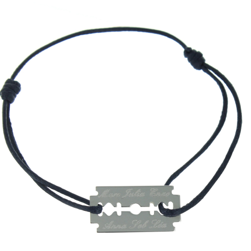 Armband Rasierklinge mit Text
