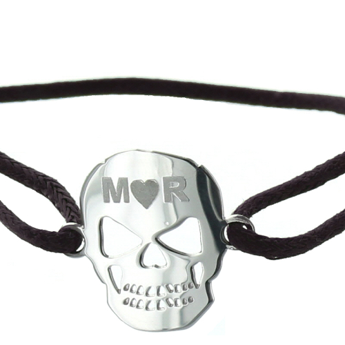 Armband Totenkopf mit Name