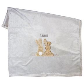 Baby-Schmusedecke Hase mit Stickerei Baby-Schmusedecke Hase mit Stickerei
