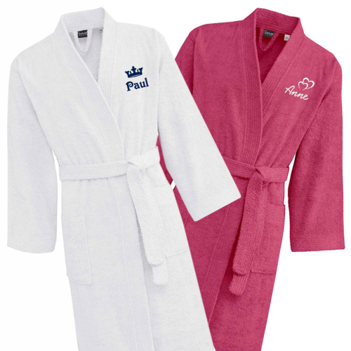Bestickter Kimono Bademantel personalisierbar