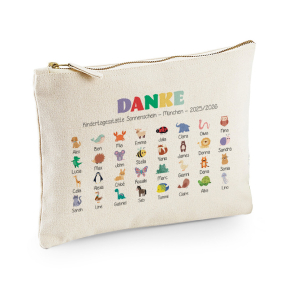 Bedrucktes T�schchen Danke mit Tieren und Vornamen