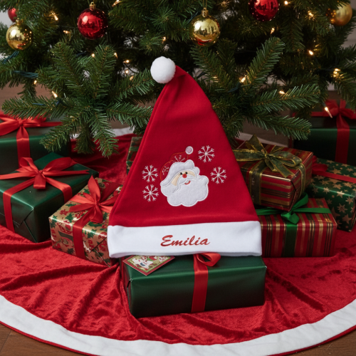 Bestickte Weihnachtsmütze mit Motiv für Kinder