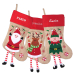 Bestickter Weihnachtsstrumpf mit Weihnachtsfiguren und Namen Bestickter Weihnachtsstrumpf mit Weihnachtsfiguren und Namen