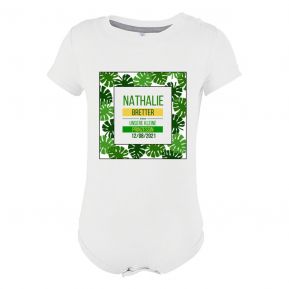 Personalisierter Babybody mit Palmendesign