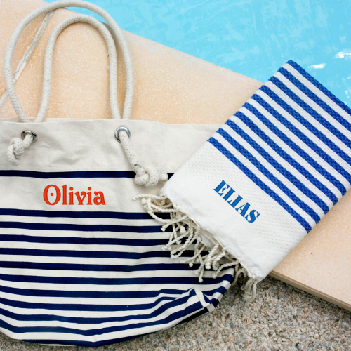 Matrosen-Strandtasche und Fouta