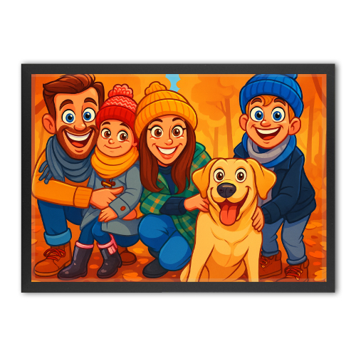 Humorvolle Karikatur nach einem Foto