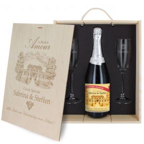 3-teiliges Champagner-Set für Verliebte