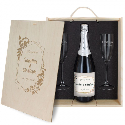 Geschenk-Set Champagner zur Hochzeit