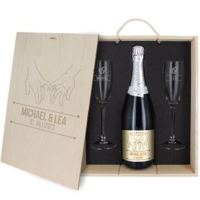 3-teiliges Champagner-Set Eheringe